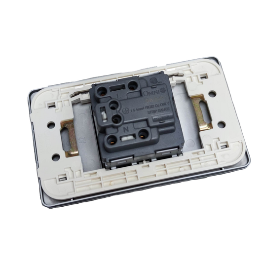 Omni Aircon Outlet Tandem Outlet power point switch component with white frame on black background