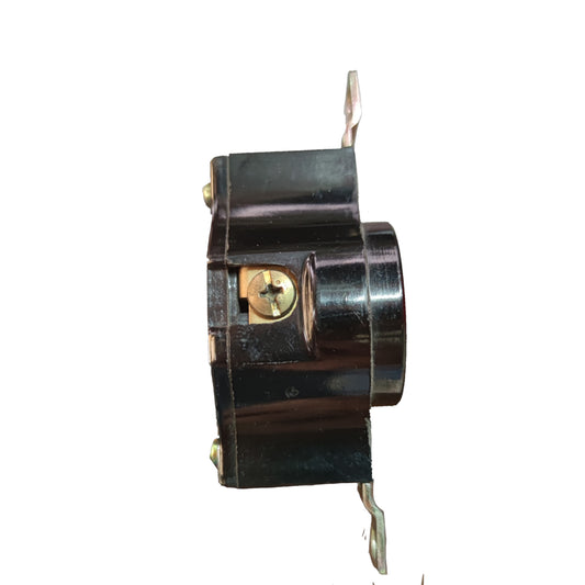 Mechanical component on a white background American Denki 2P 2 Pin 20A 220V Twistlock Outlet Twist Lock Outlet Flush Type