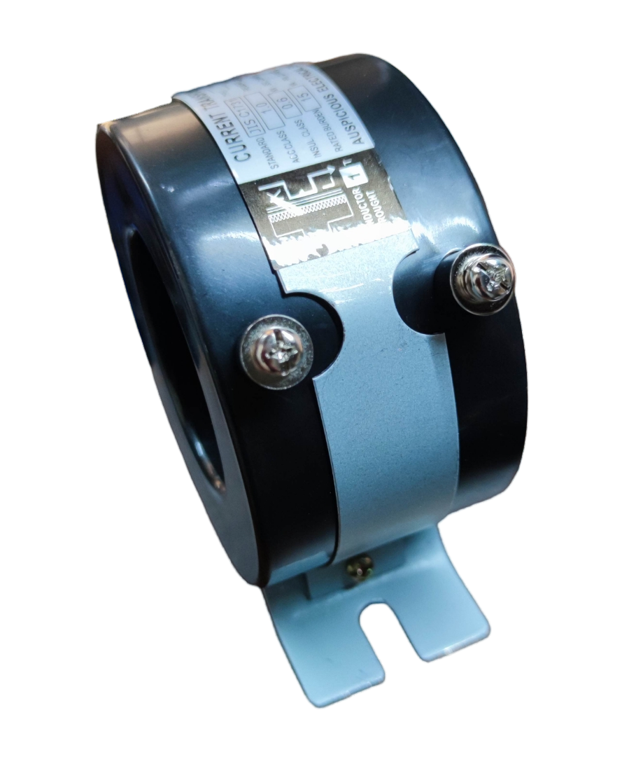 690V AC donut type current transformer by Auspicious with black and silver casing for door chimes and bells