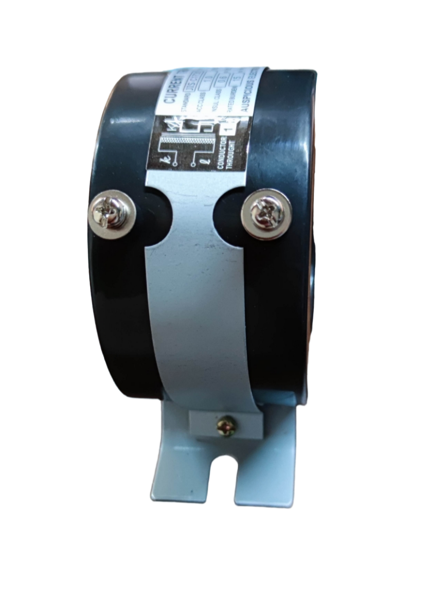 690V AC donut type current transformer by Auspicious with black and gray casing and mounting bracket