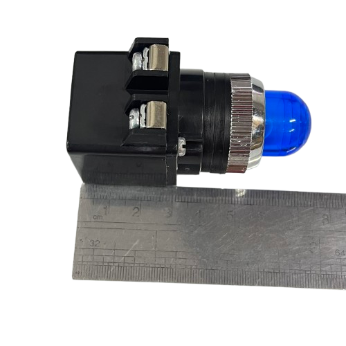 Auspicious Pilot Light 220V BLUE 25mm panel indicator with blue lens metal bezel for control panels