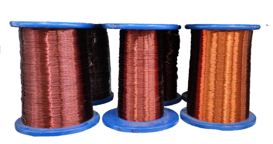 Philflex AWG 9 to AWG 32 magnet wire spools in various copper shades for electrical applications