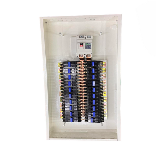 Koten Panel Board 225A Main 2P with 20 Branches B-On. White distribution board with main 2P breaker and 20 branch breakers