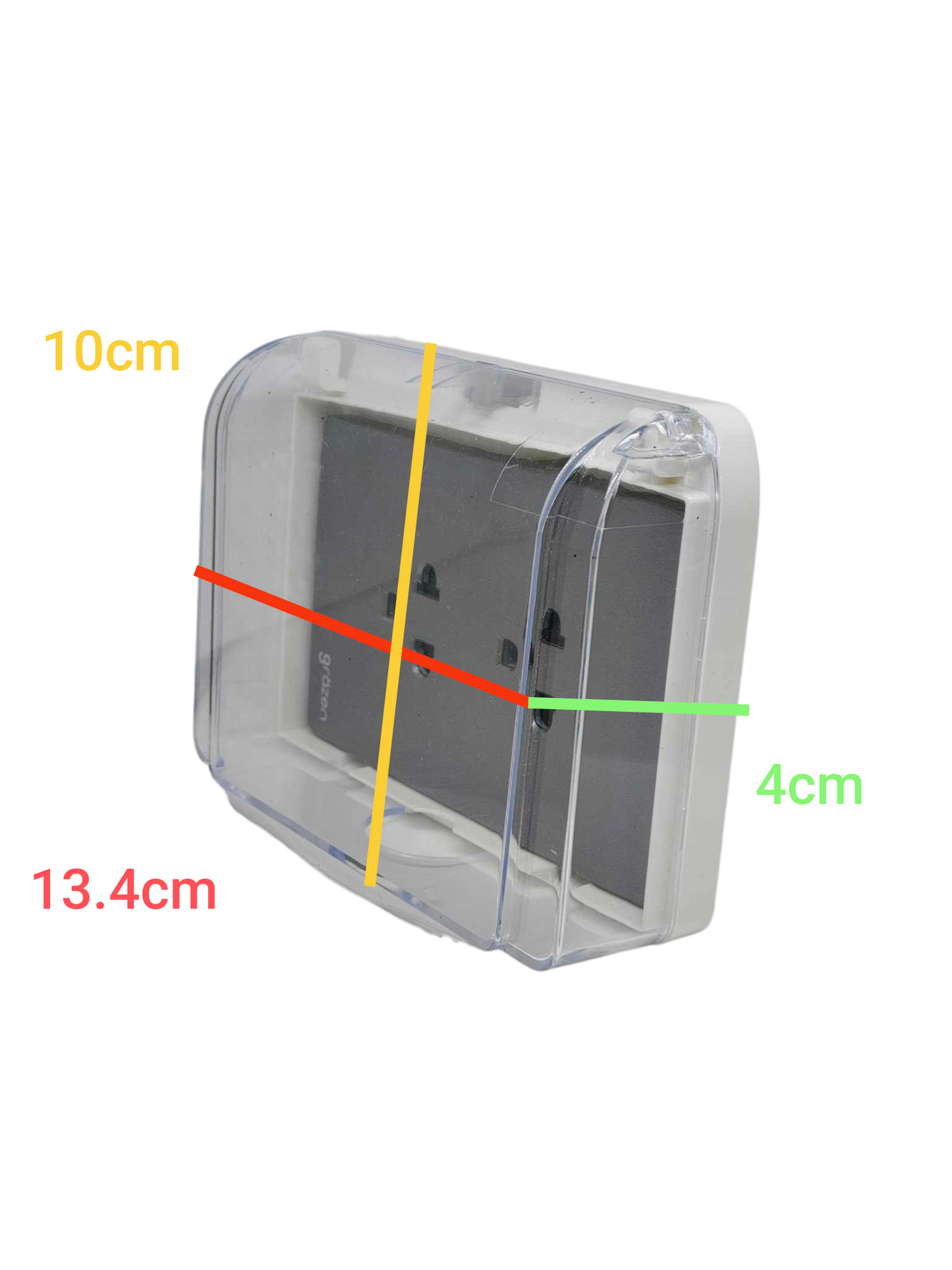 Grazen Weatherproof Plate Cover with Duplex Universal Outlet with Ground 16A 220V 16A 220V WC-019-W+GW-010