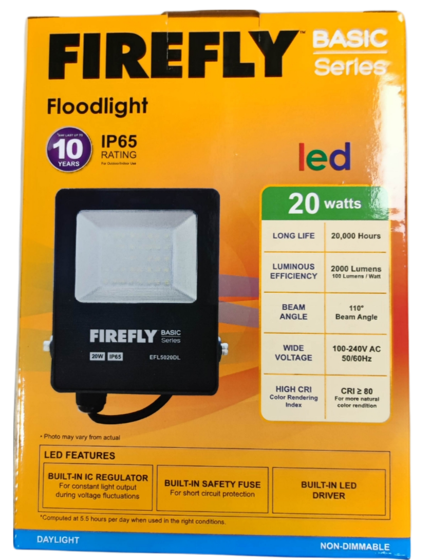 Firefly LED Floodlight 220V Daylight 20W LED Flood Light Basic Series Daylight 220V