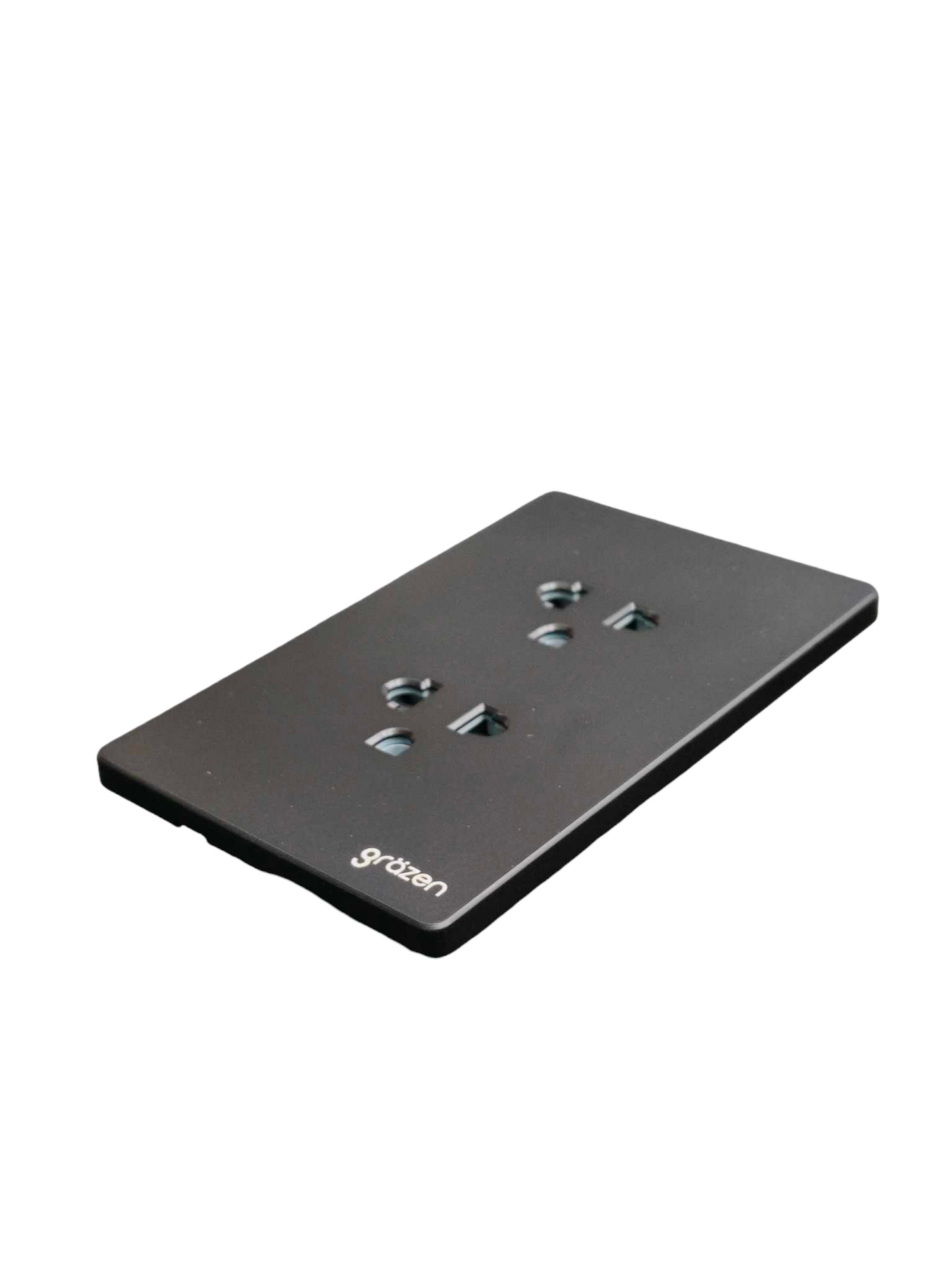 Grazen 2 Gang Universal Outlet with Ground 16A 220V Available Black White Gray and Gold GW-010