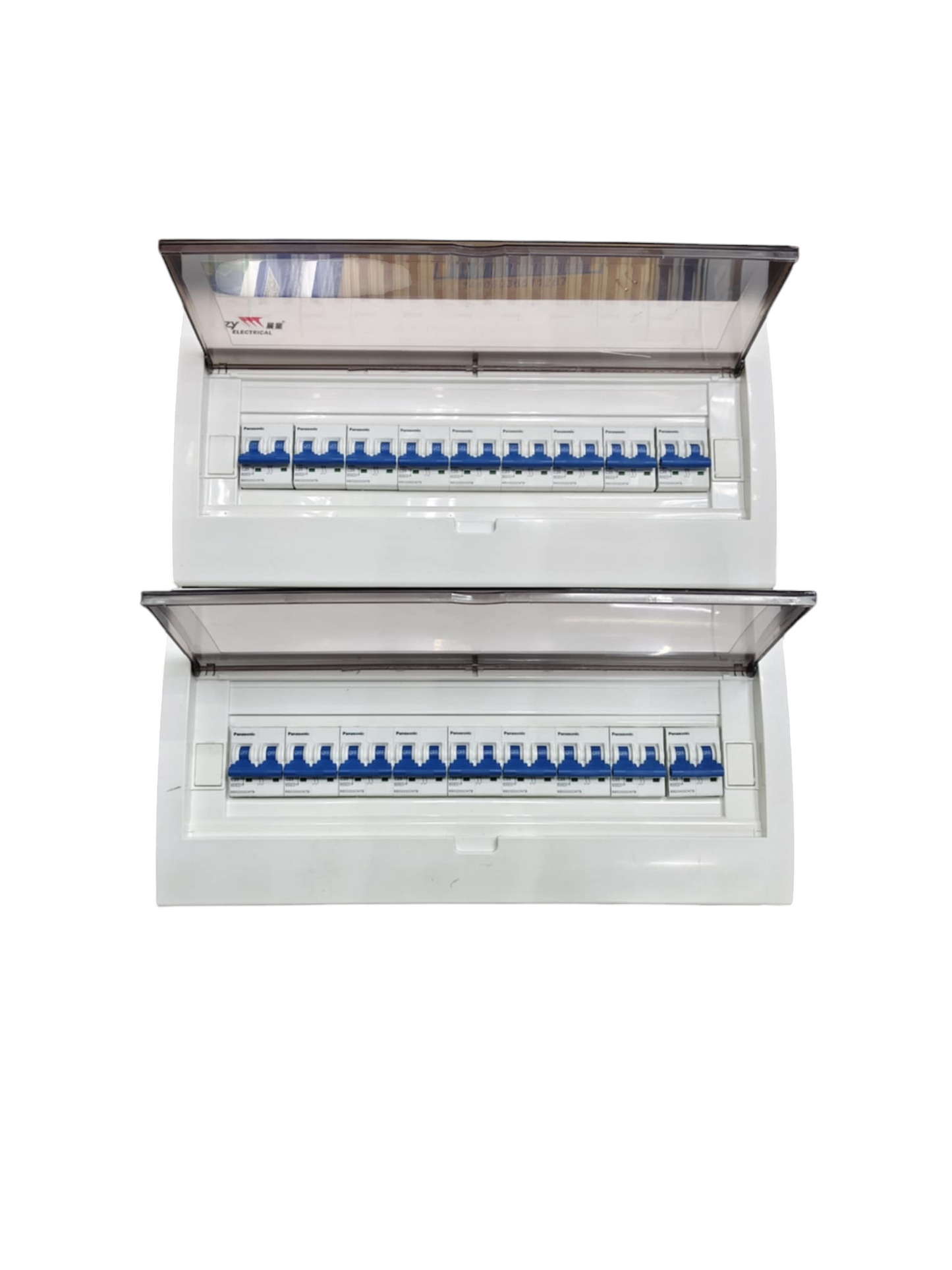 Panel Board 63A 2 Pole Main Miniature Circuit Breaker with 17 Branches 2 Pole Miniature Circuit Breaker 32 Ways Surface Type Panel Box ZY with 17 Bus Bar 2 Pole (Panasonic Breakers)