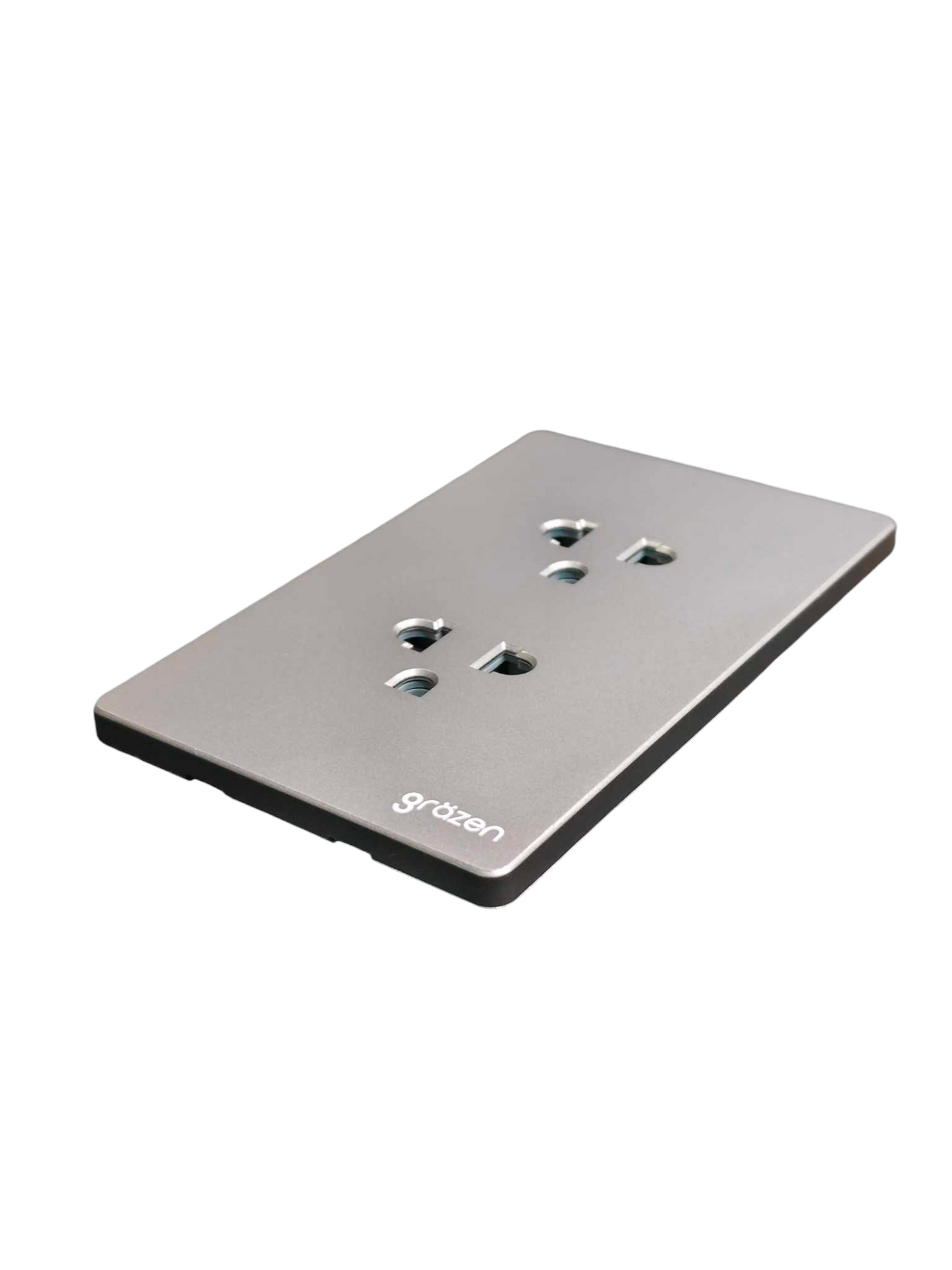 Grazen 2 Gang Universal Outlet with Ground 16A 220V Available Black White Gray and Gold GW-010