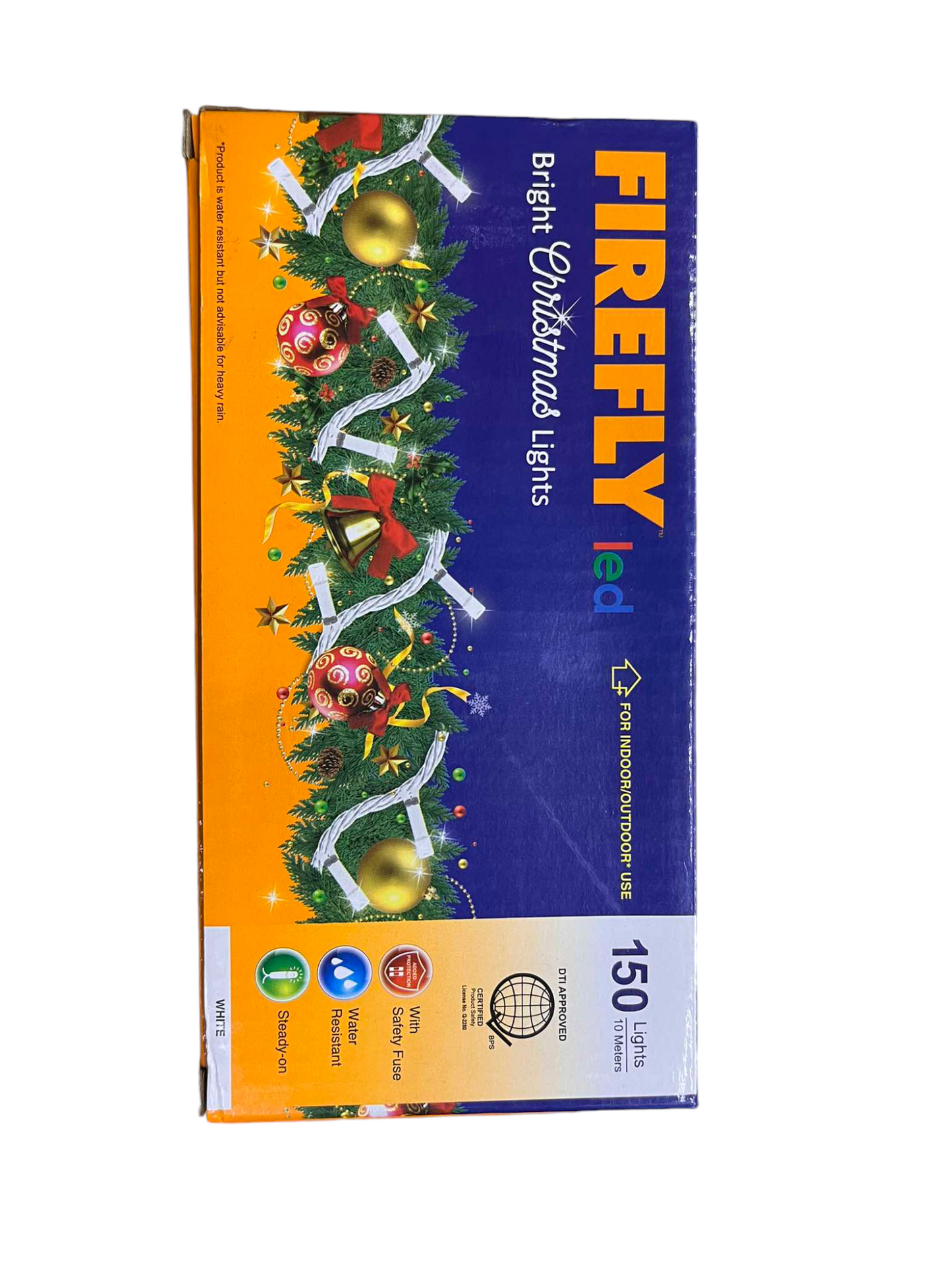 Firefly LED Christmas Light / String Light 150 LED Light Bulbs 10 Meters Steady only Warm White Transparent White Wire ( Indoor/ Outdoor use ) Firefly