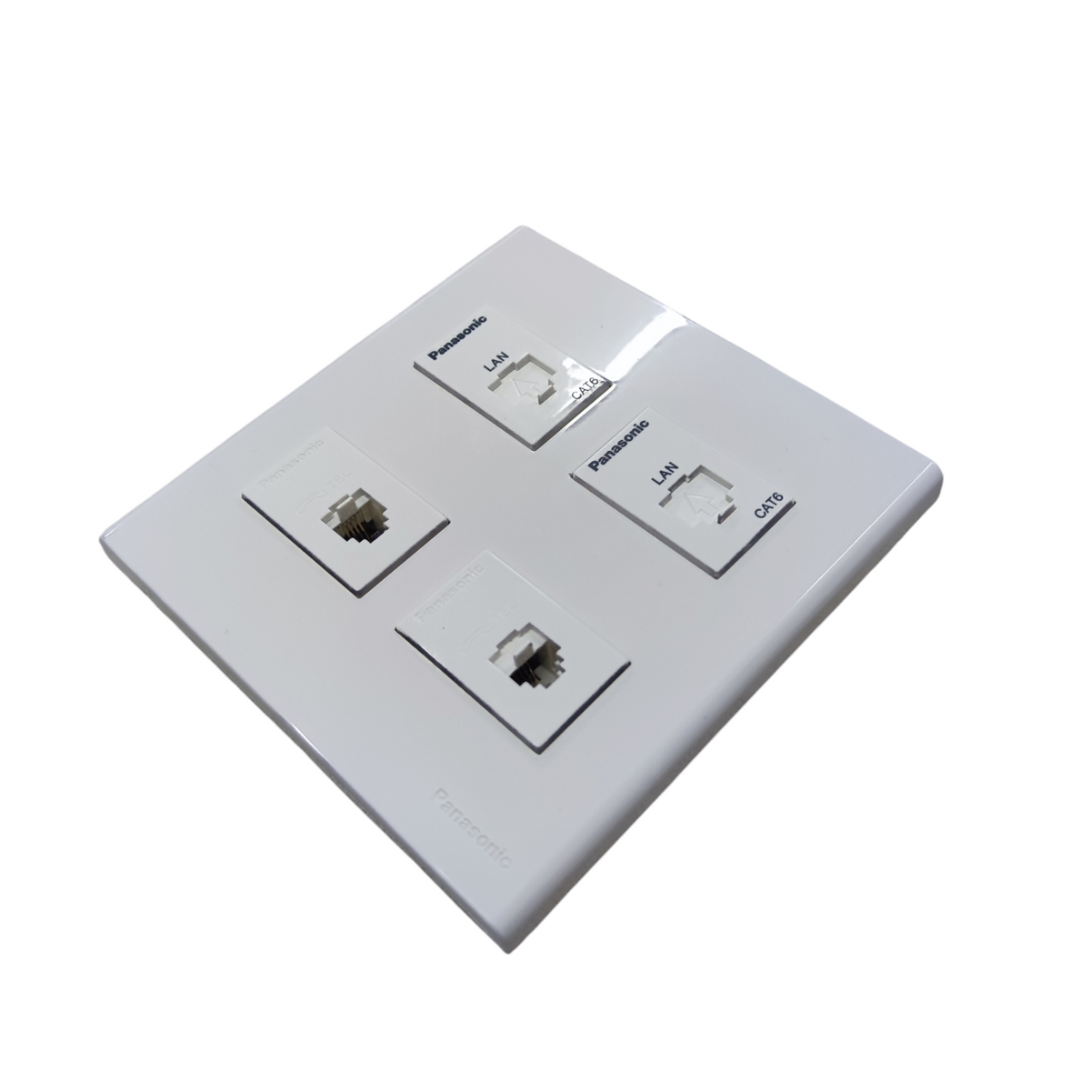 Panasonic 2 Gang CAT6 with 2 Gang Telephone Outlet Data with Voice and Utility Box WEG6804+(2XWEG24886)+(2XWEG2164)+Utility Box
