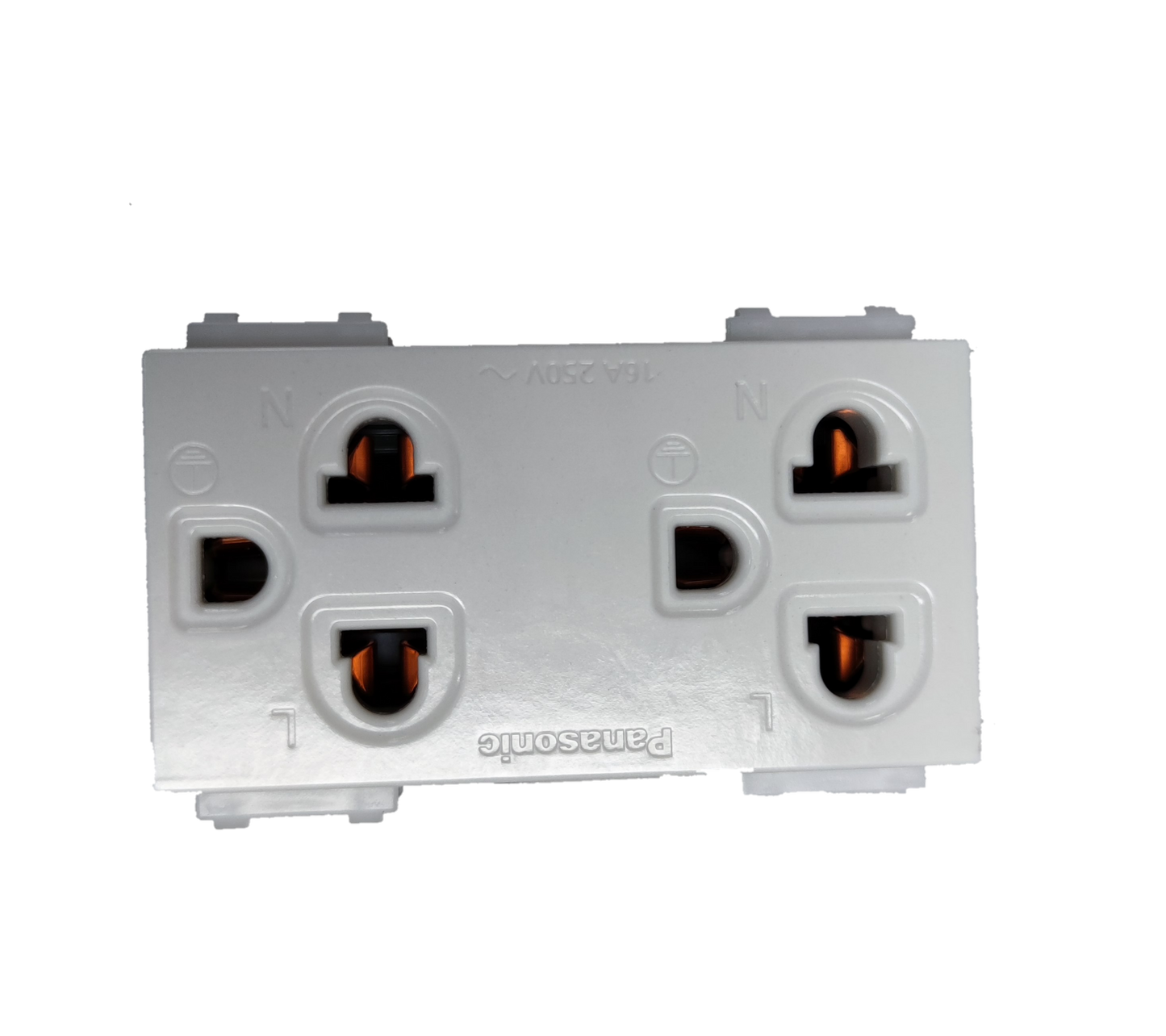 Panasonic Duplex Outlet with Ground Universal 16A 250V, Duplex Universal Outlet with Ground, 2 Gang Universal Outlet with Ground WEG15929
