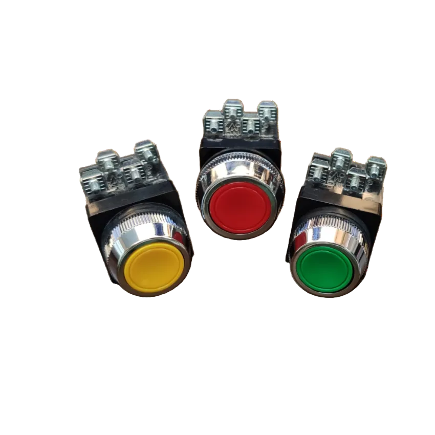 Push Button Switch Green 25mm 6A 2NO/2NC