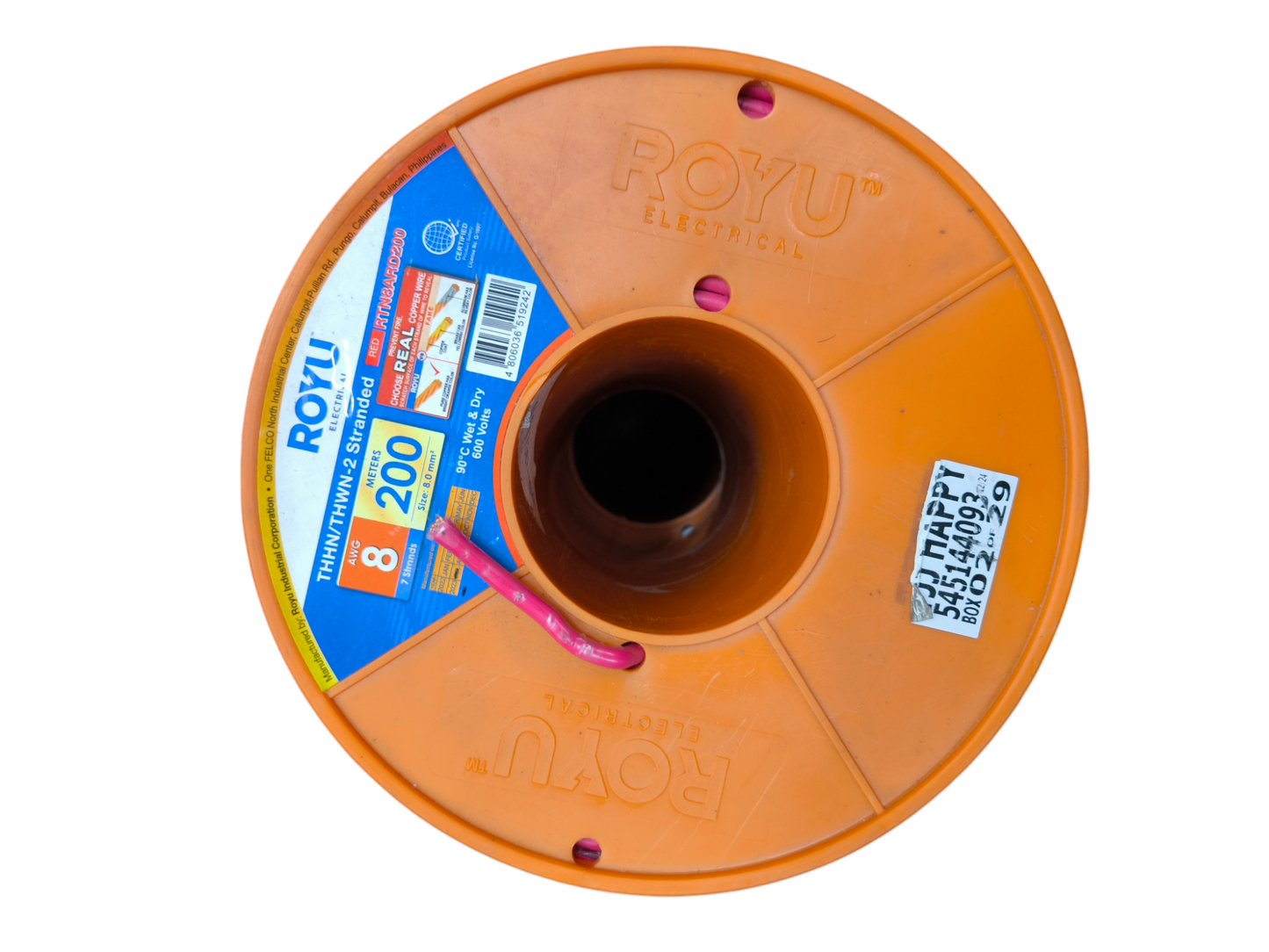 Royu 8.0mm THHN / THWN Pre cut Size Available in Red, White, Black, Blue, Green, and Yellow
