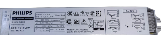 Philips Electronic Ballast 1x14W 2x14W 3x14W 1x28W 2x28W 1x21W 2x21W 220V, T-5 Ballast for 1/2/3 TL5 14W, 1/2 x TL5 21W/28W ( Philips) EB-Certalume Intelligent EB-Ci 1-2 14-28W