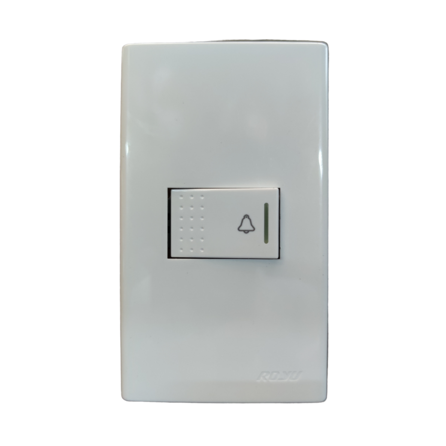 Royu Bell Switch with Plate 10A 220V white door chime button with bell symbol