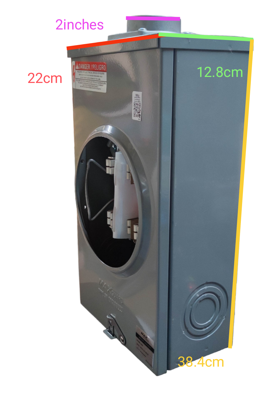 Cirtech Rectangular Meter Base 2 Inch Hub 5 Jaws Max 200A KWH Meter Base