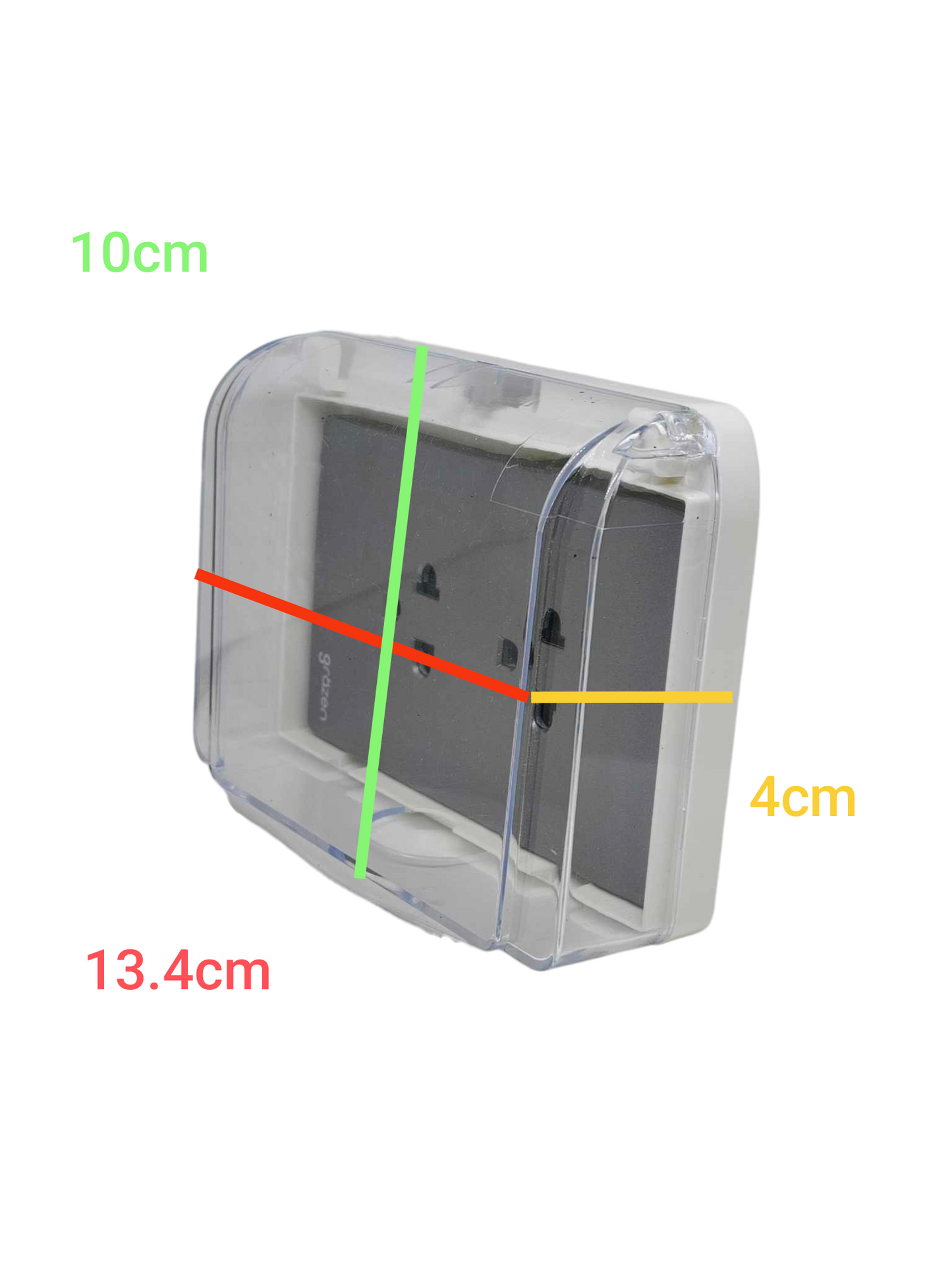 Grazen Weatherproof Plate Cover with Duplex Universal Outlet with Ground 16A 220V 16A 220V WC-019-W+GW-010