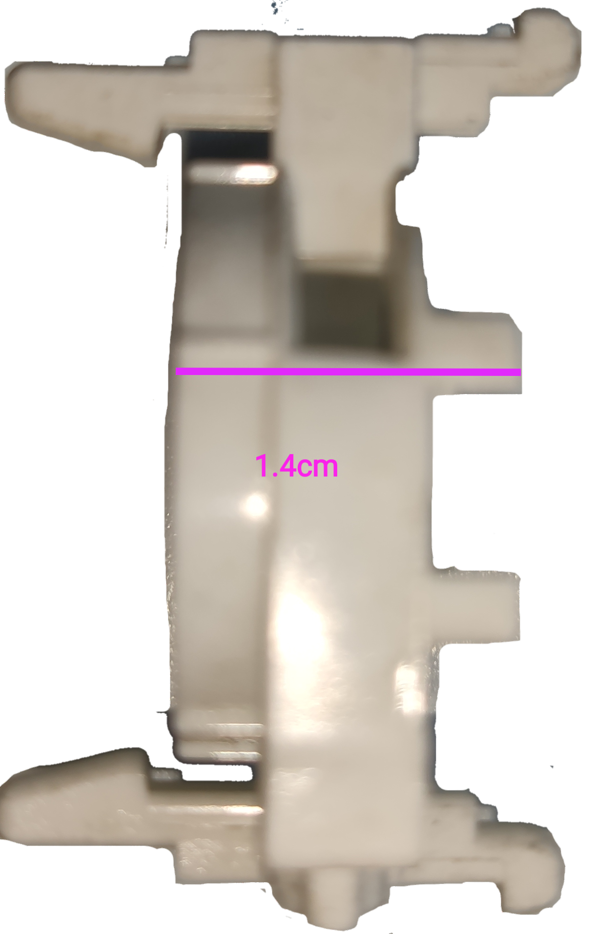 White BJB T100 starter holder plastic electrical circuitry part with detailed side view
