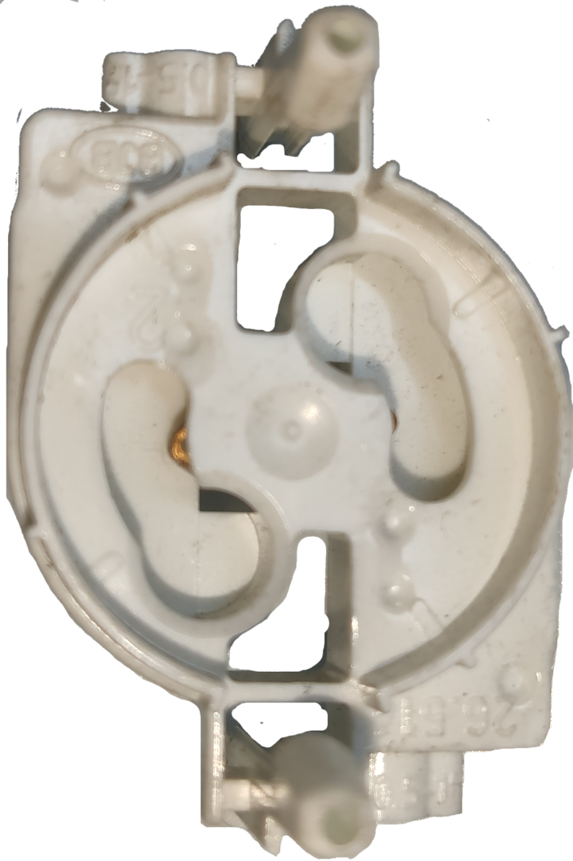 BJB T100 starter holder electrical component in white plastic for circuitry and parts