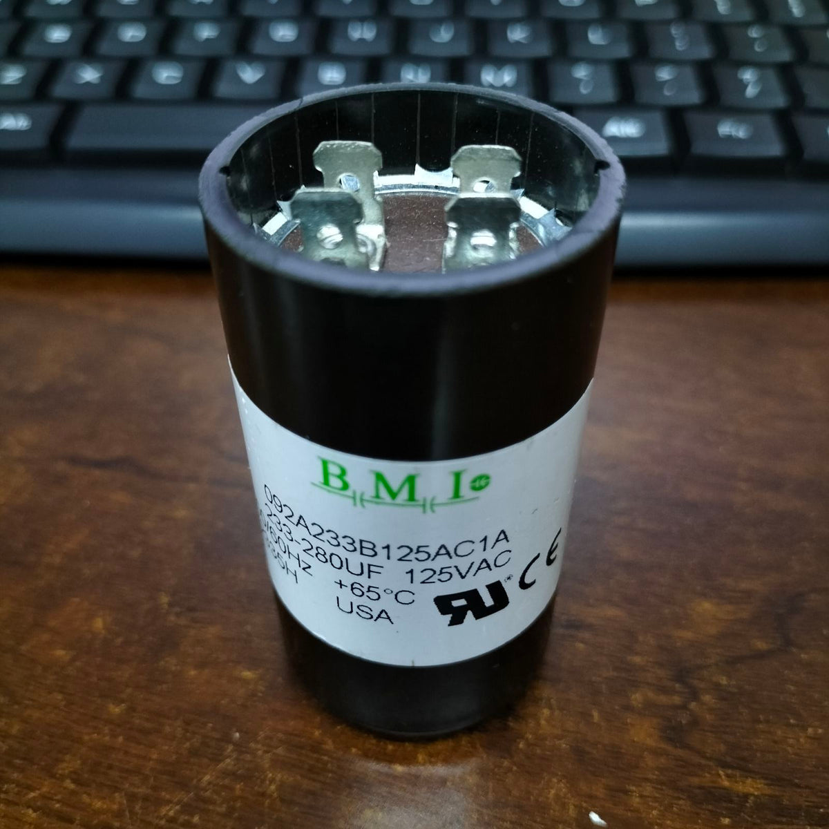 BMI 233-280uF Motor Starting Capacitor rated for 125VAC with durable construction