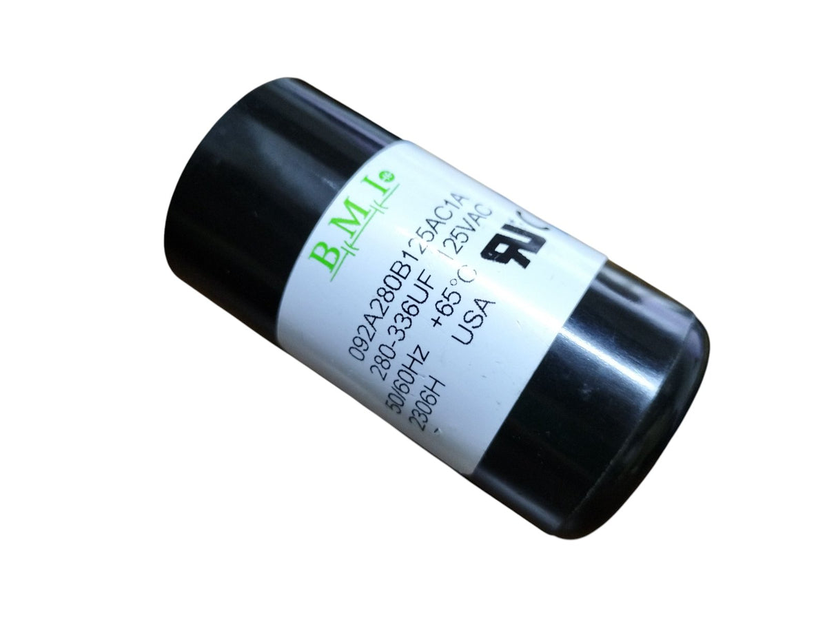 BMI 280-336uF Starting Capacitor for electrical systems, rated at 125VAC and 60Hz