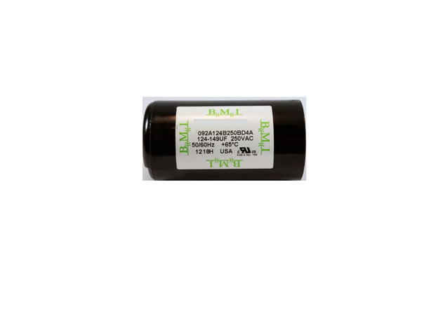 BMI motor starting capacitor 124-149 uf black cylindrical electrical part for motor circuits