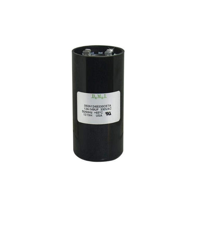BMI Motor starting Capacitor 124-149 uf black cylindrical electrical component for motor circuits