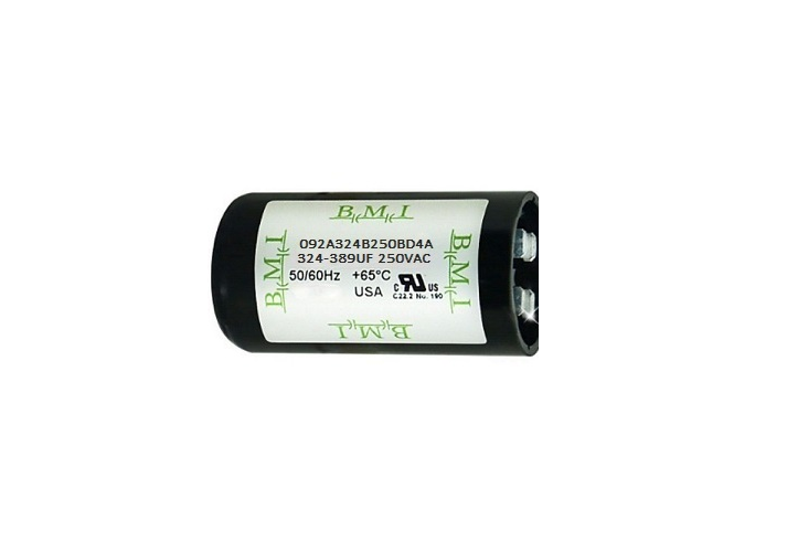 BMI Motor Starting Capacitor 324-389 UF black cylindrical electrical part for 250VAC motors