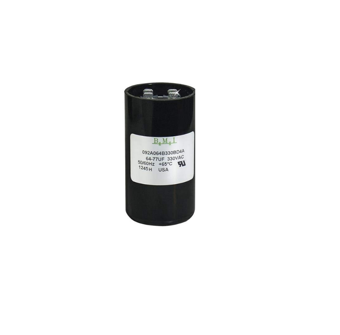 BMI motor starting capacitor 64-77 UF cylindrical black electrical component for HVAC motors