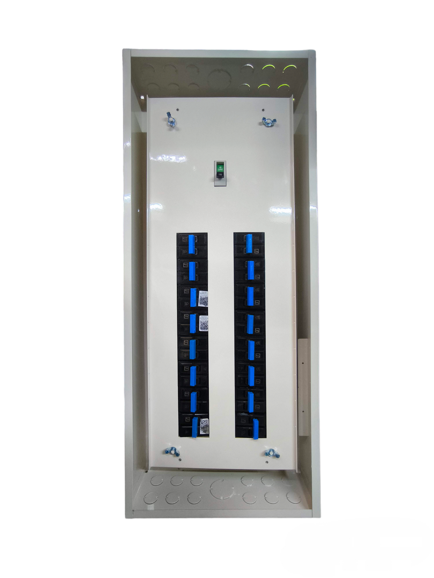 Koten Panel Board 200A 2P Main 16 Branches B-On metal enclosure with two vertical rows of breakers and single main switch