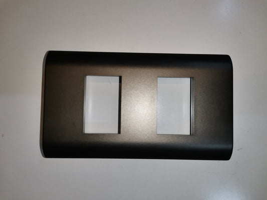 Royu 2 Gang Faceplate Dark Gray for power points switches and plugs with sleek rectangular design