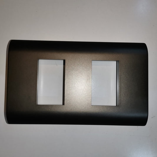 Royu 2 Gang Faceplate Dark Gray for power points switches and plugs with sleek rectangular design