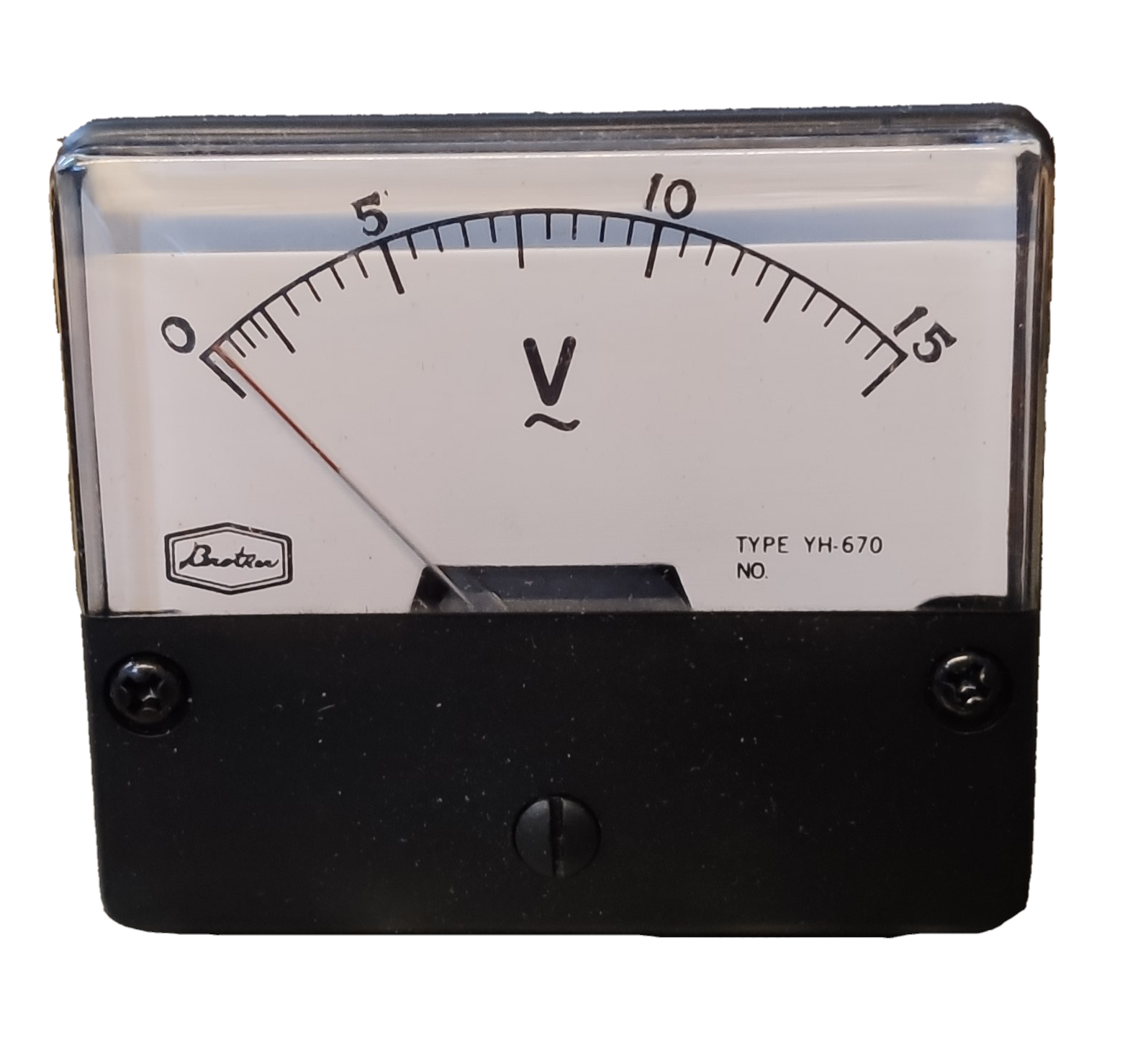 Brother Panel Meter 15V AC analog electrical tester with clear display and black casing