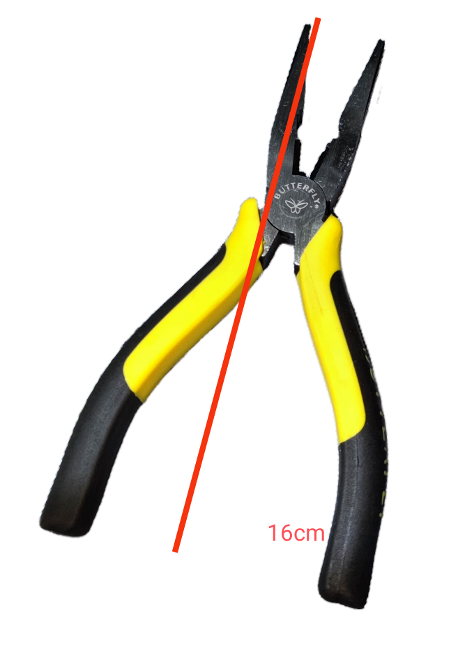 Butterfly Long Nose Plier 152mm 6 Inches with yellow and black ergonomic handles