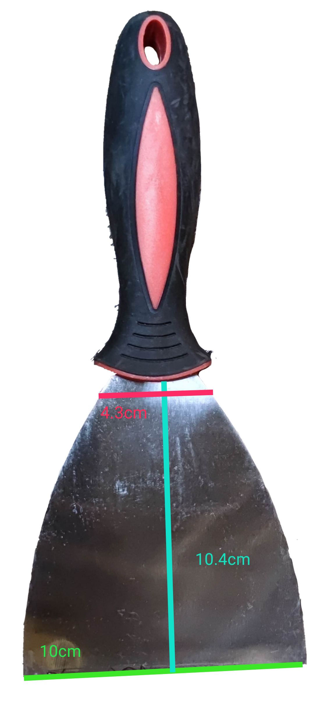 Spatula 4 Inches with TPR Handle featuring a metal blade and ergonomic black and red grip