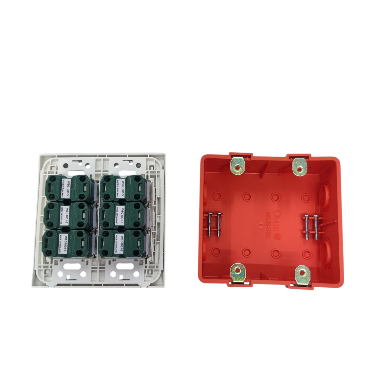 Panasonic 6 Gang Flat Pin Outlet 16A 250V with Utility Box (WEG6806+(6XWEG1001-5)+Utility Box