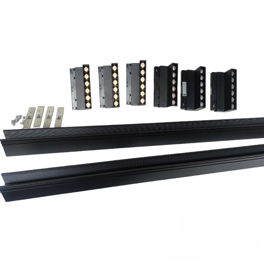 ILLUMIQ TERRA LED Magnetic Track Light 2 Meters 50mm with 6pcs 6W LED Foldable Grille Daylight 6500K 220V Series 20