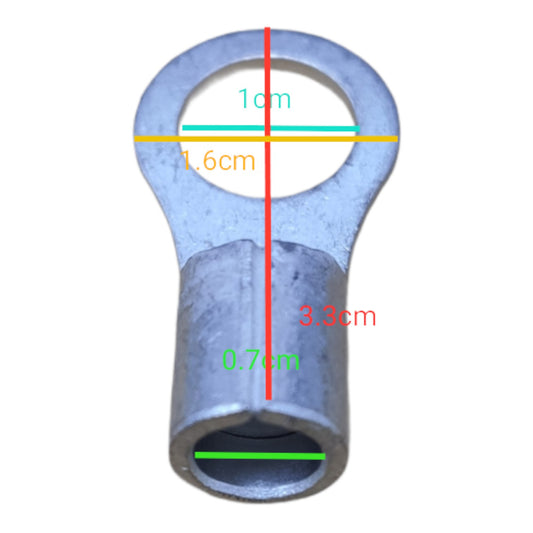 local Terminal Lugs Ring Type Without Insulation 14mm (4Pcs + 4Pcs Free) , Ring Terminal Lugs, Round Terminal Lugs