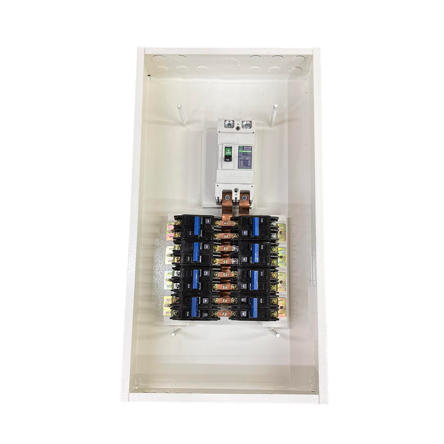 Koten & Taiyou Panel Board with 150A 2 Pole 250SPS Main with 8 Branches 2 Pole Circuit Breaker Bolt On