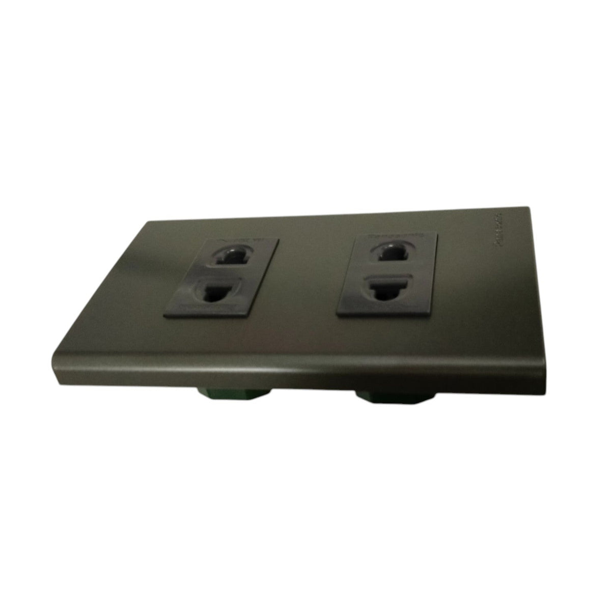 Panasonic 2 Gang Universal Convenience Outlet,2 Gang Universal Receptacle 16A 250V 16A 250V with Plate Cover Metallic Gray WEG6802MH-1/2XWEG10919H-5