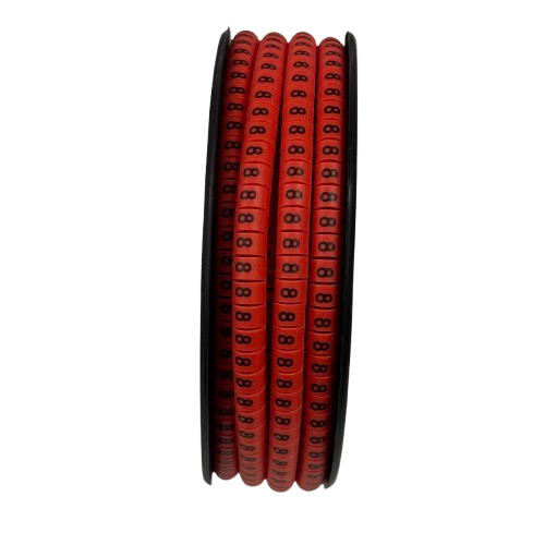 Grippes Cable 8 Marker Red 2.6mm to 4.2mm cable management marker rings on a spool