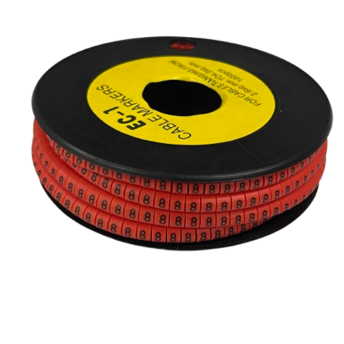 Grippes Cable 8 Marker Red 2.6mm to 4.2mm spool of red cable markers for cable management
