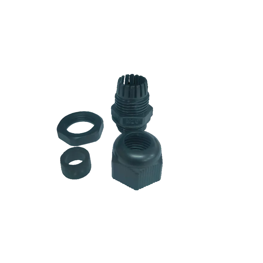 Grippes black cable gland M20 6-12mm with threaded parts for secure cable management