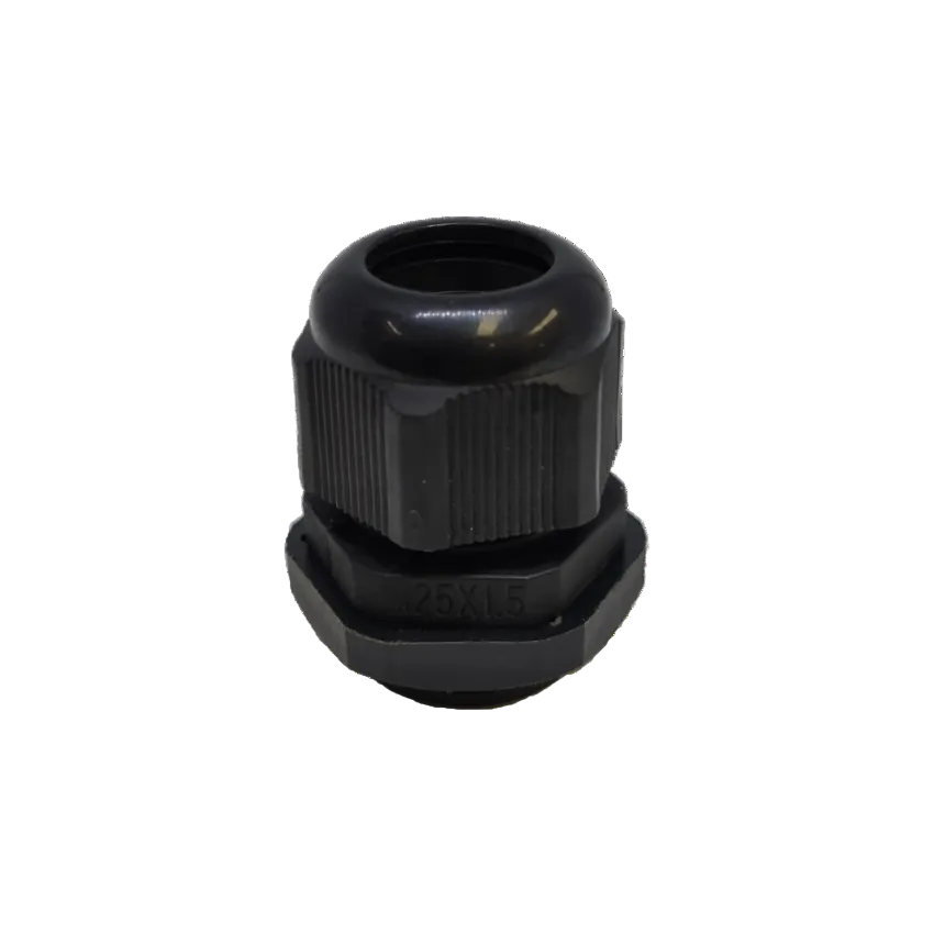 Grippes Cable Gland M25 13-18mm black plastic cable management fitting with threaded body