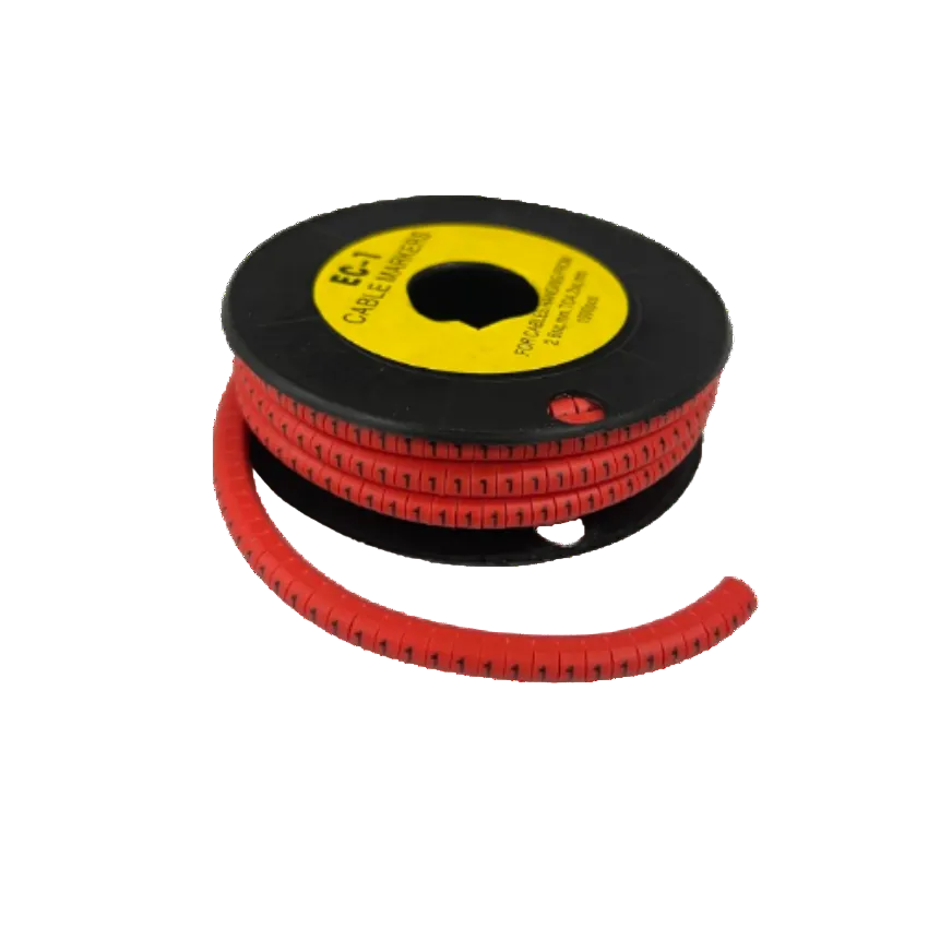 Grippes Cable Marker 1 - Red on a spool for organizing and identifying cables easily