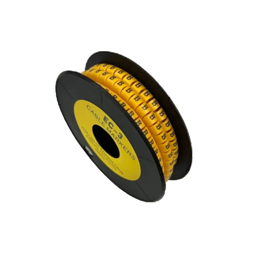 Grippes Cable Marker - B Yellow on a spool for easy cable management and organization