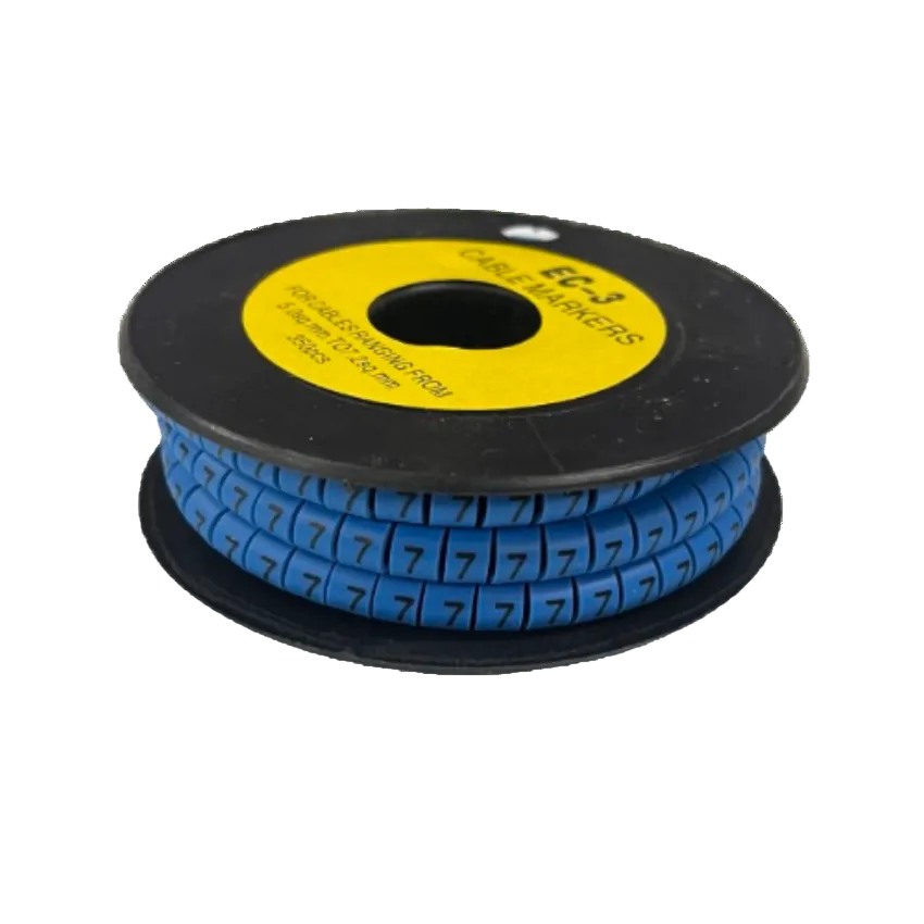 Grippes Cable Marker Blue - 7 on a spool for organized cable management