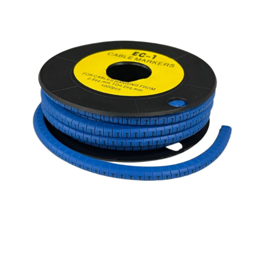 Grippes Cable Marker Blue - I on a spool, ideal for organizing and identifying cables effectively
