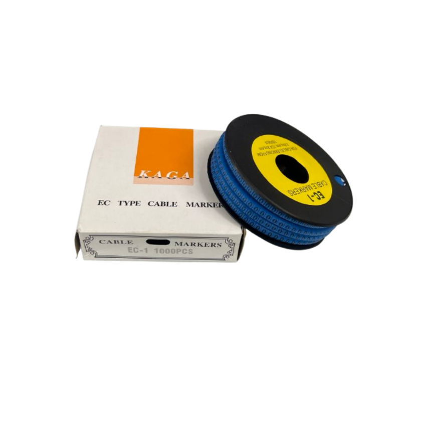 Grippes Cable Marker Blue - O in a roll with 1000 pieces for organized cable management