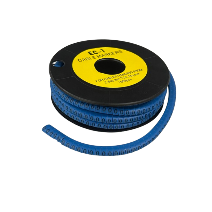 Grippes Cable Marker Blue - O on a spool for organizing cables from 2.5mm to 25mm
